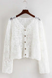 Button-Front Lace Blouse