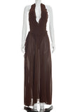 V-Neck Halter Maxi Dress