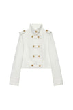 Button Double-Breasted Crop Jacket