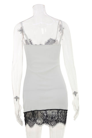 Lace Trim Bodycon Mini Dress