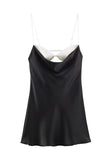 Contrast Open-Back Dress