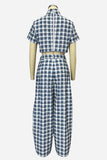 Plaid Two-Piece Pants Set