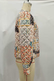Patchwork Floral Quilted Button-Front Coat