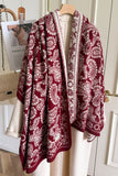 Paisley Knit Open-Front Shawl