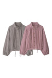 Plaid Mock Neck Drawstring Jacket