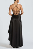 Ruffle High-Low Spaghetti Strap Casual Dress
