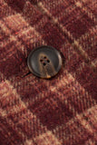 Plaid Mock Neck Button-Front Jacket