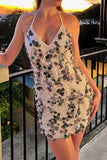 Sequin Halter Mini Dress