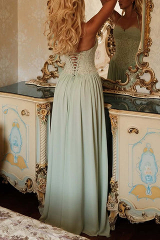 Lace Corset Halter Maxi Casual Dress