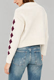 Floral Intarsia Knit Button-Front Cardigan