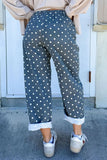 Polka Dot High-Waist Baggy Jeans