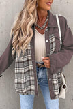 Plaid Patchwork Button-Front Jacket