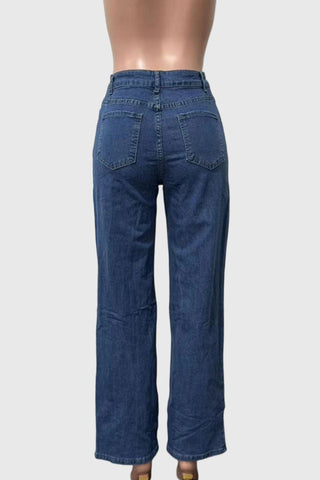 Stud Cutout All-Over Straight Jeans