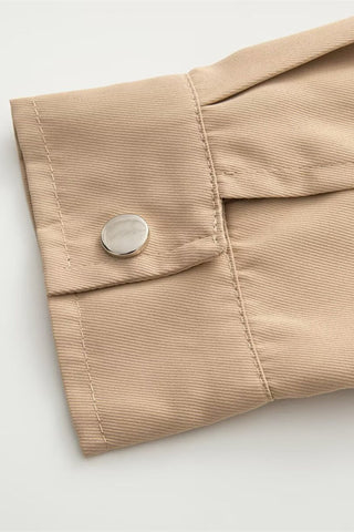 Stand Collar Drawstring Waist Jacket
