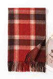 Plaid Fringed Wrap Scarf