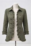 Floral Ruffle Button-Front Jacket