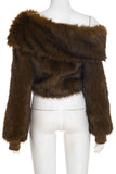 Faux Fur Collar Crop Coat