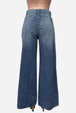 Wide-Leg Denim Jeans with Statement Details