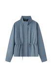 Stand Collar Drawstring Waist Jacket