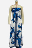 Strapless Printed Midi Vacation Dress
