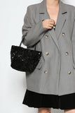 Sequin Bucket Bag with Chain Strap