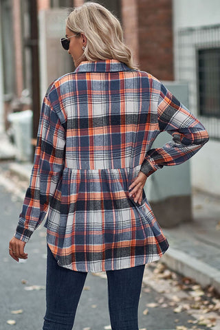 Plaid Button-Front Long Sleeve Shirt