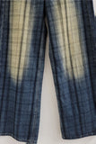Plaid Fade Wide-Leg Straight Jeans