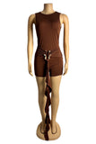 Sleek Tie-Waist Sleeveless Romper