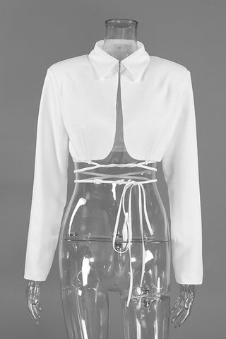 Tie-Waist Cropped Bolero Jacket