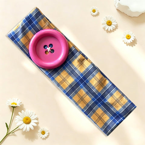 Plaid Button Headband