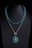 Turquoise Pendant Layered Necklace
