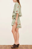 Striped Printed Shorts Set