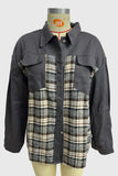 Plaid Patchwork Button-Front Jacket