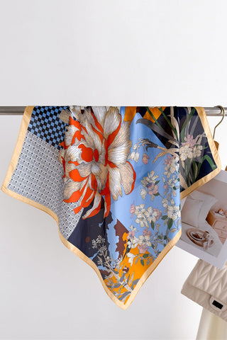 Floral Satin Finish Neck Scarf