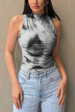 Tie-Dye Mock Neck Sleeveless Tank