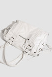 Studded Handle Zip Pocket Tote Bag