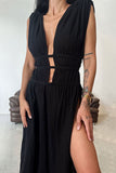 Halter Cutout Maxi Dress