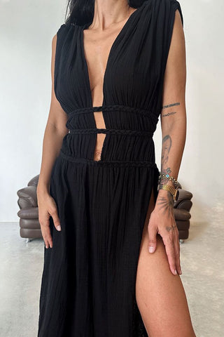 Halter Cutout Maxi Dress