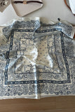 Paisley Print Satin Square Scarf