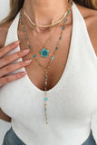 Layered Floral Pendant Necklace