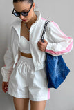 Zip-Up Crop Jacket and Shorts Set