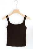 Ribbed Scoop Neck Sleeveless Tank Top