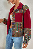 Geometric Patchwork Corduroy Shacket