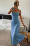 Striped Spaghetti Strap Maxi Dress