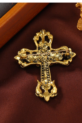 Crystal Cross Brooch