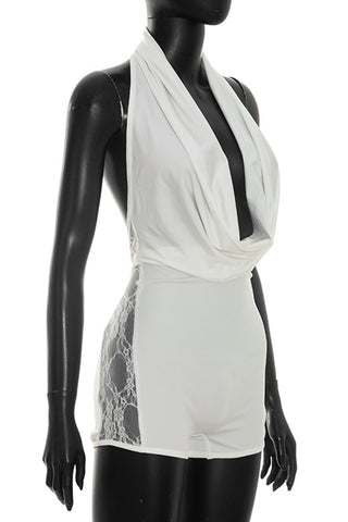 Halter Neck Draped Romper