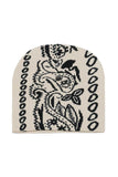 Paisley Print Knit Beanie Hat