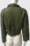 Zip-Front Crop Jacket with Side Ties