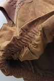 Knit Shoulder Suede Mock Neck Vest