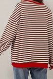 Striped Crew Neck Contrast Trim Top